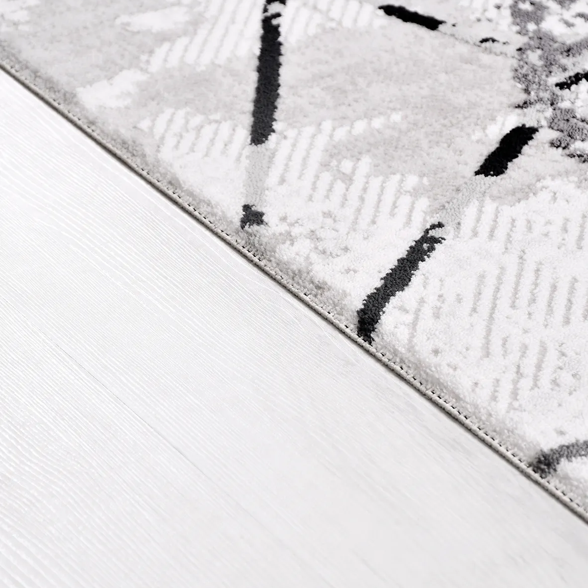 SHARED | Corrie Cream Grey Abstract Modern Machine Woven Living Room  photo 3
