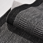 SHARED | Tamarisk Black Grey Geometric Herringbone Modern Machine Wov photo 3