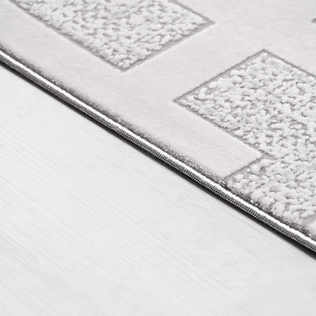 SHARED | Bourne Cream Grey Geometric Maze Modern Machine Woven Living photo 3