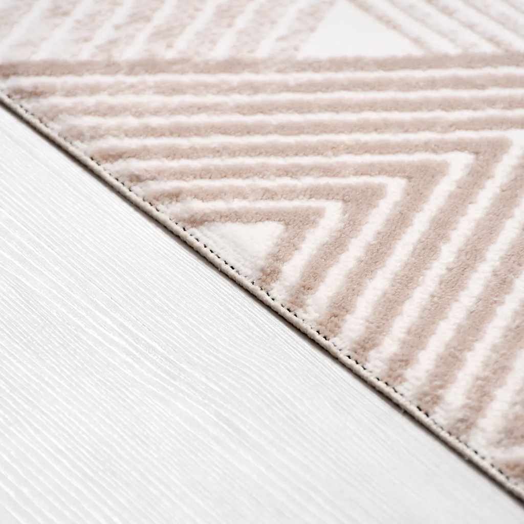 SHARED | Chasm Cream Beige Geometric Triangle Modern Machine Woven Li photo 3