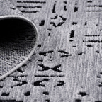 SHARED | Gleam Modern Abstract Machine Woven Grey Black Ivory Living  photo 3