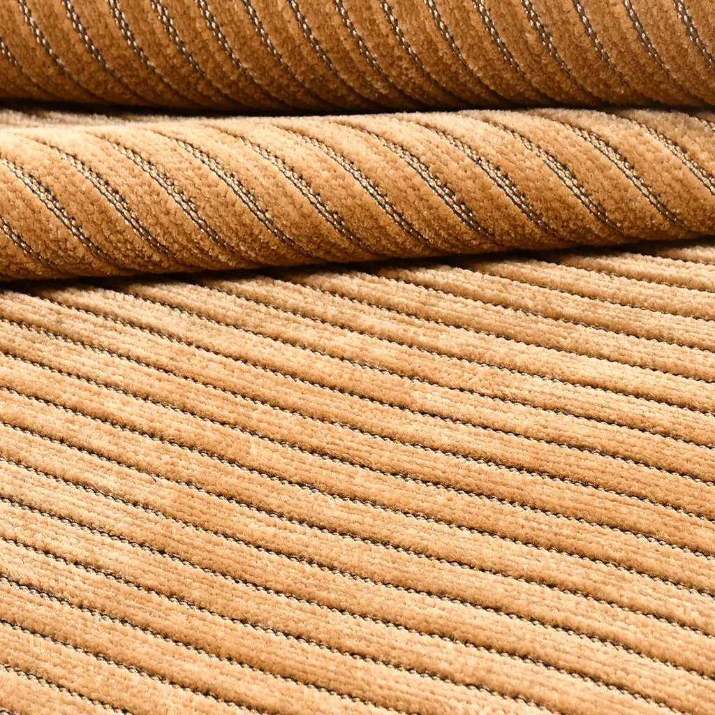 SHARED | Nutmeg Camel Striped Modern Machine Woven Living Room Bedroo photo 3