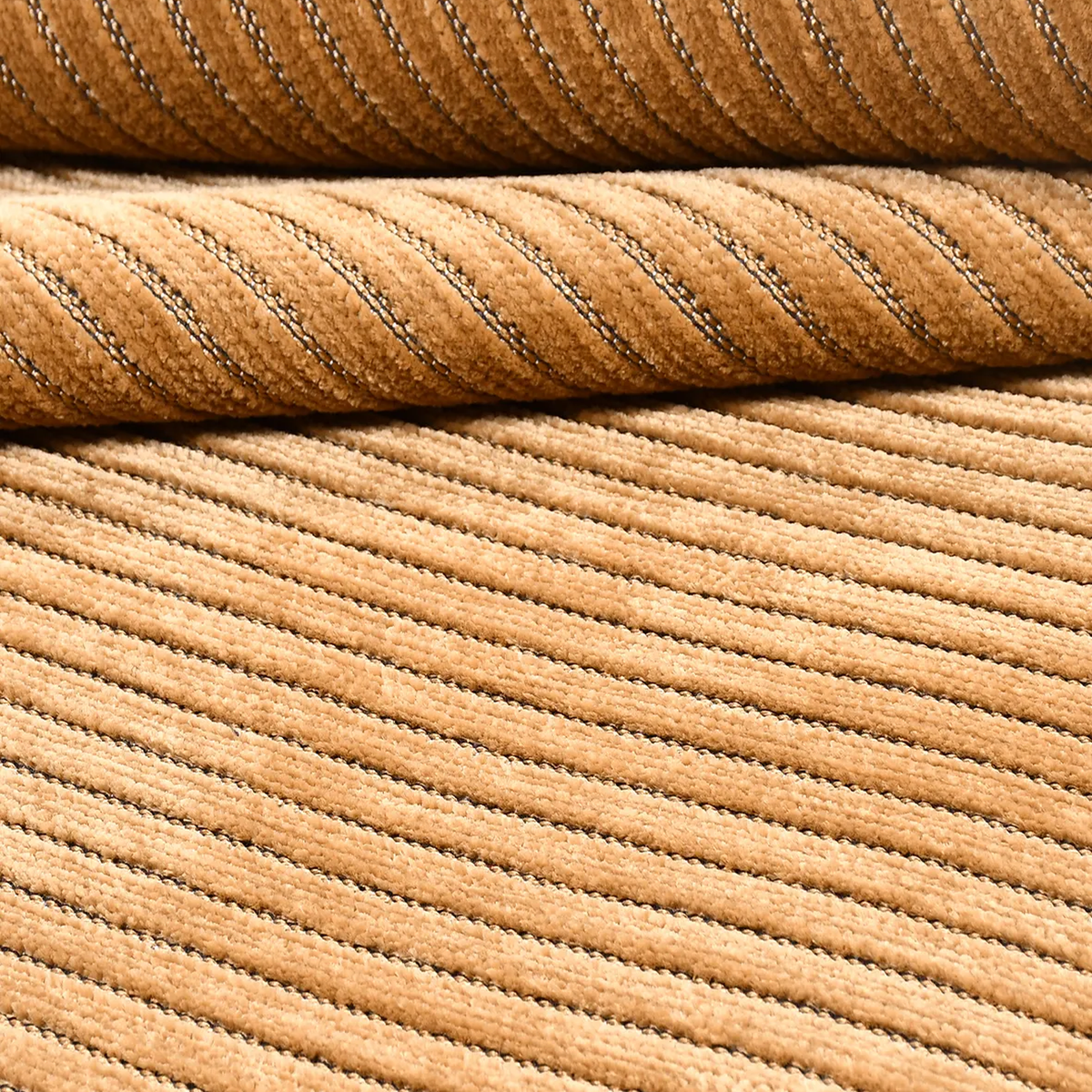 SHARED | Nutmeg Camel Striped Modern Machine Woven Living Room Bedroo photo 3