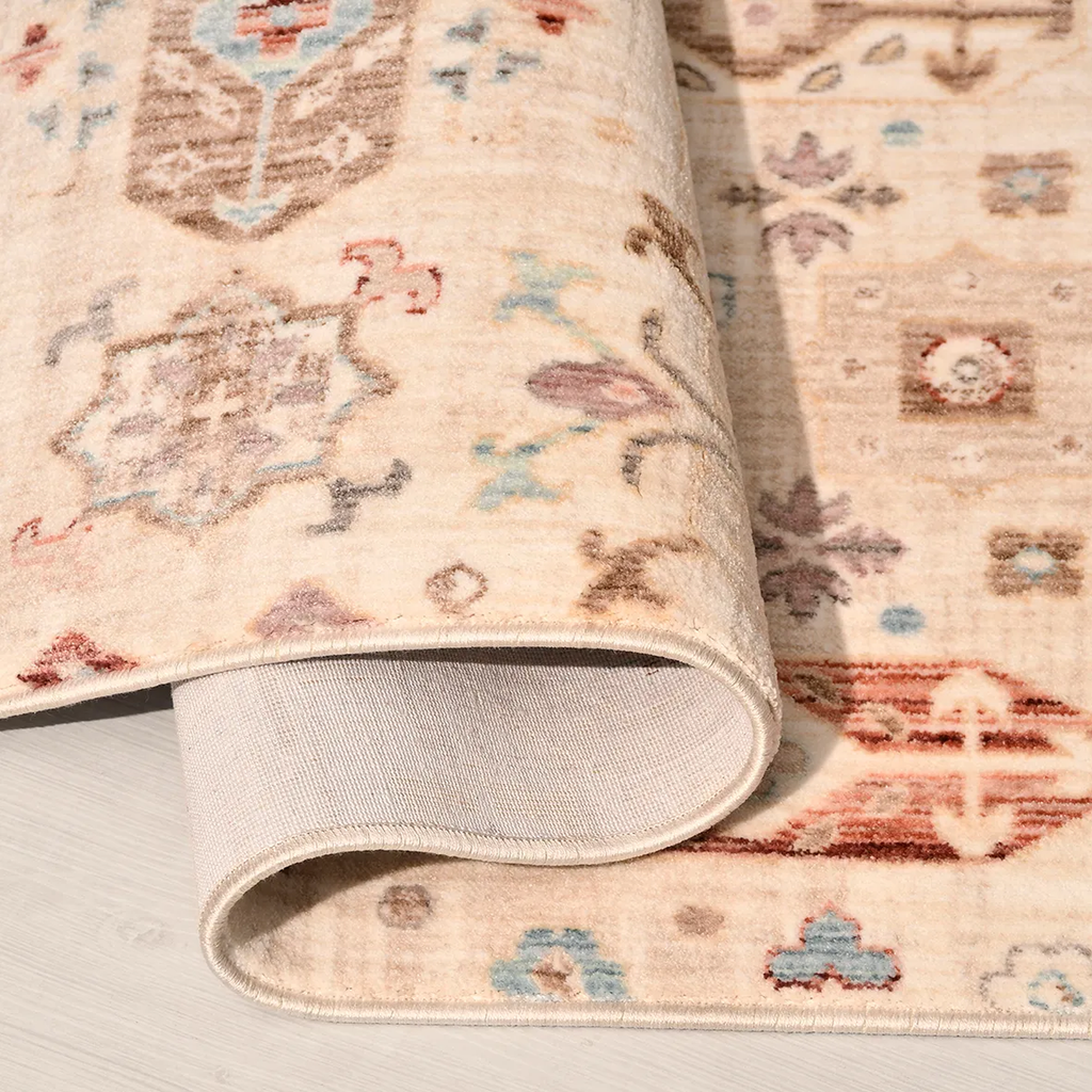 SHARED | Obelisk Cream Multicolor Distressed Persian Style Machine Wo photo 3