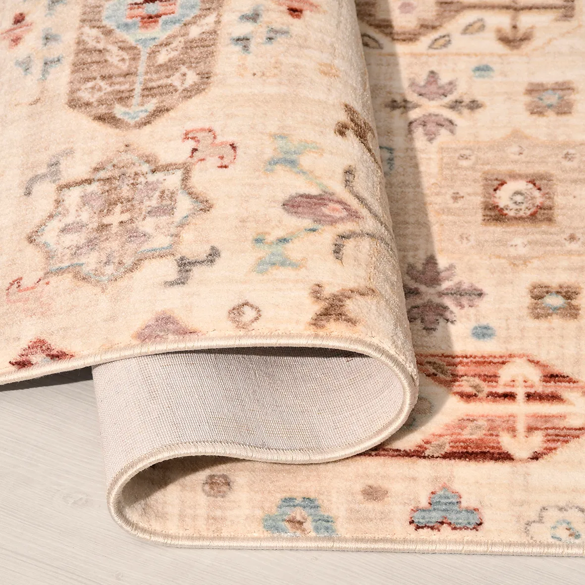 SHARED | Obelisk Cream Multicolor Distressed Persian Style Machine Wo photo 3