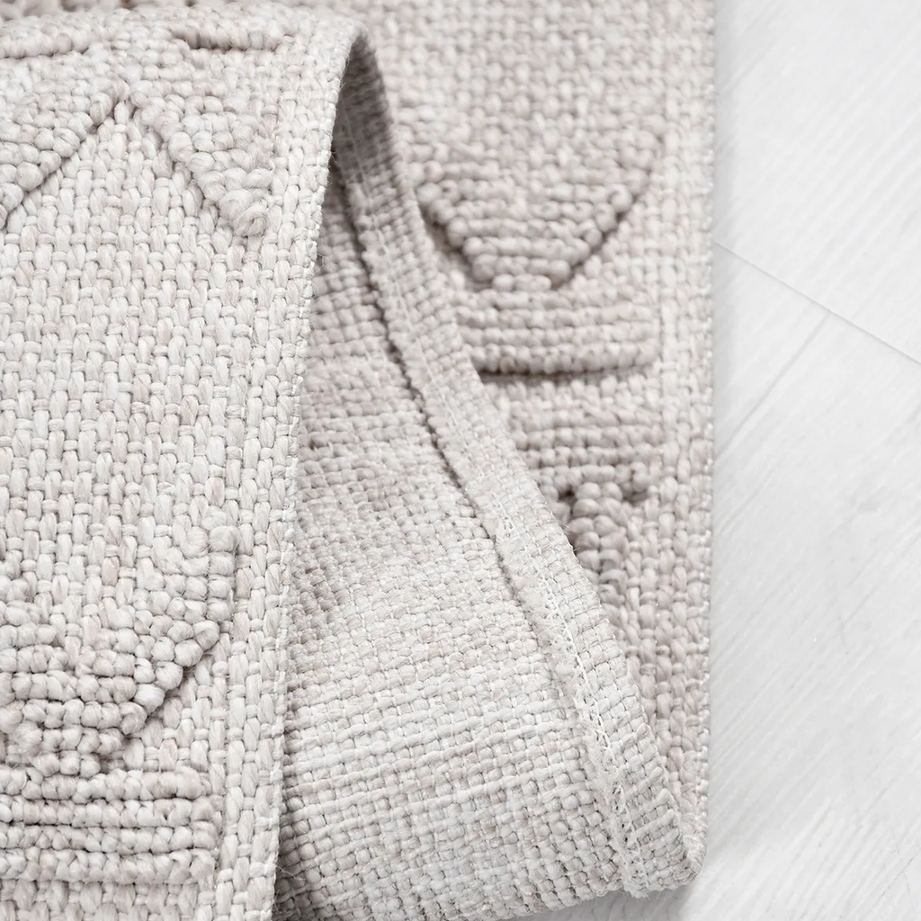 SHARED | Azurite Cream Boho Geometric Textured Machine Woven Living R photo 3