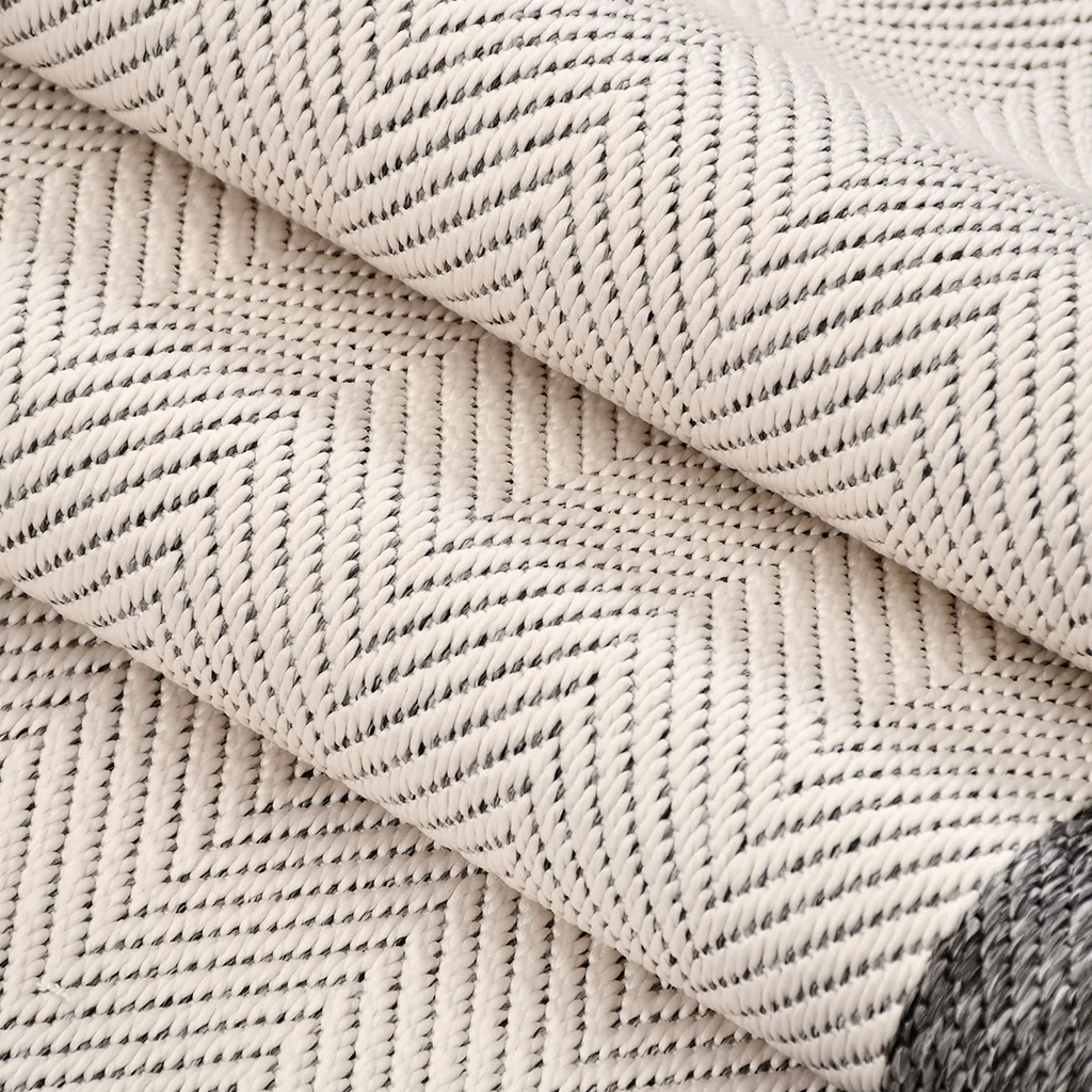 SHARED | Chicory Cream Charcoal Scandinavian Geometric Machine Woven  photo 3