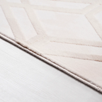 SHARED | Oasis Cream Beige Geometric Diamond Lattice Modern Machine W photo 3