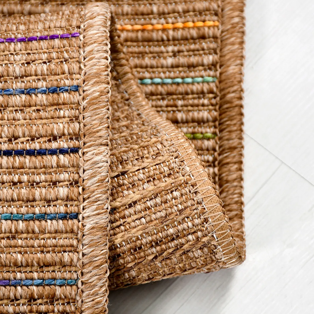 SHARED | Jacinth Boho Striped Multicolour Beige Machine Woven Living  photo 3