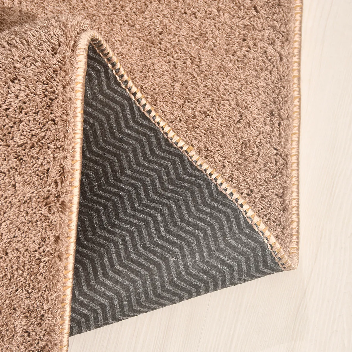 SHARED | Thaw Taupe Solid Modern Plush Machine Woven Living Room Bedr photo 3