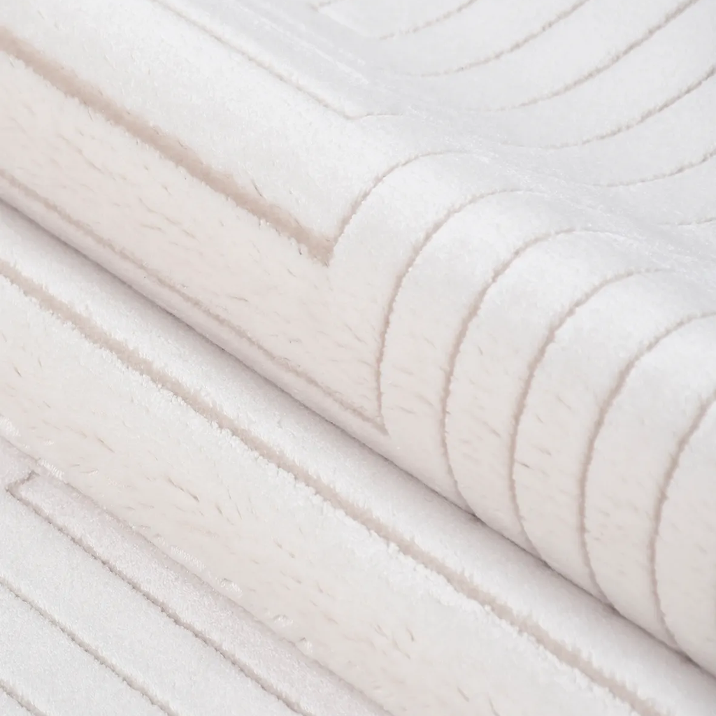 SHARED | Bryony Cream Ivory Geometric Modern Machine Woven Living Roo photo 3