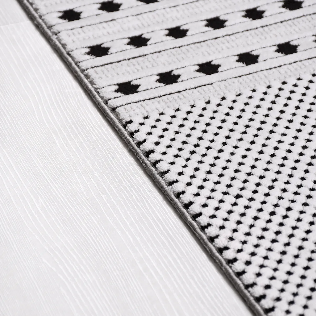 SHARED | Strand Grey White Black Patchwork Geometric Modern Machine W photo 3