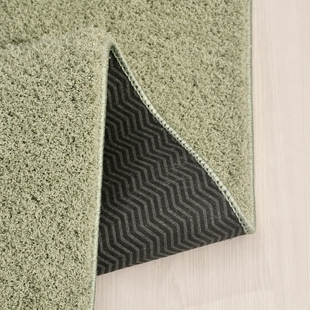 SHARED | Sunbeam Sage Green Solid Shaggy Scandinavian Machine Woven L photo 3