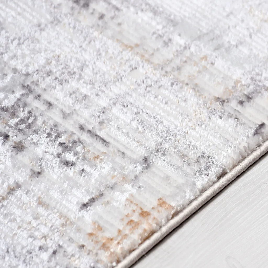 SHARED | Sanicle Cream Abstract Modern Machine Woven Charcoal Rust Gr photo 3