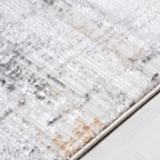 SHARED | Sanicle Cream Abstract Modern Machine Woven Charcoal Rust Gr photo 3