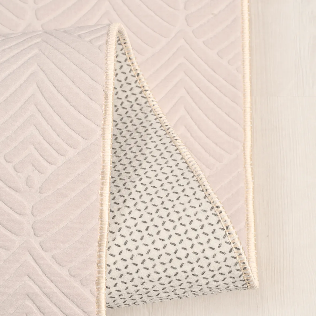 SHARED | Bismuth Cream Modern Geometric Carved Texture Machine Woven  photo 3