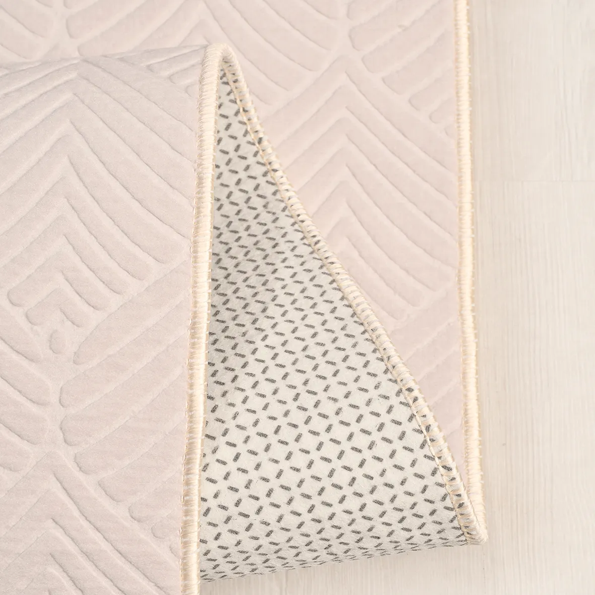 SHARED | Bismuth Cream Modern Geometric Carved Texture Machine Woven  photo 3