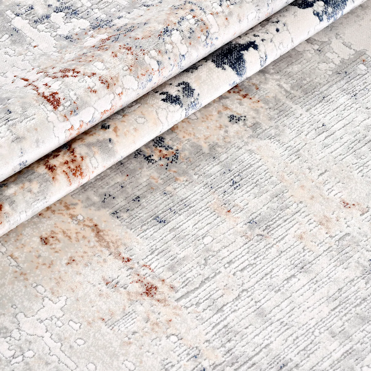 SHARED | Foxglove Modern Abstract Machine Woven Cream Grey Navy Rust  photo 3
