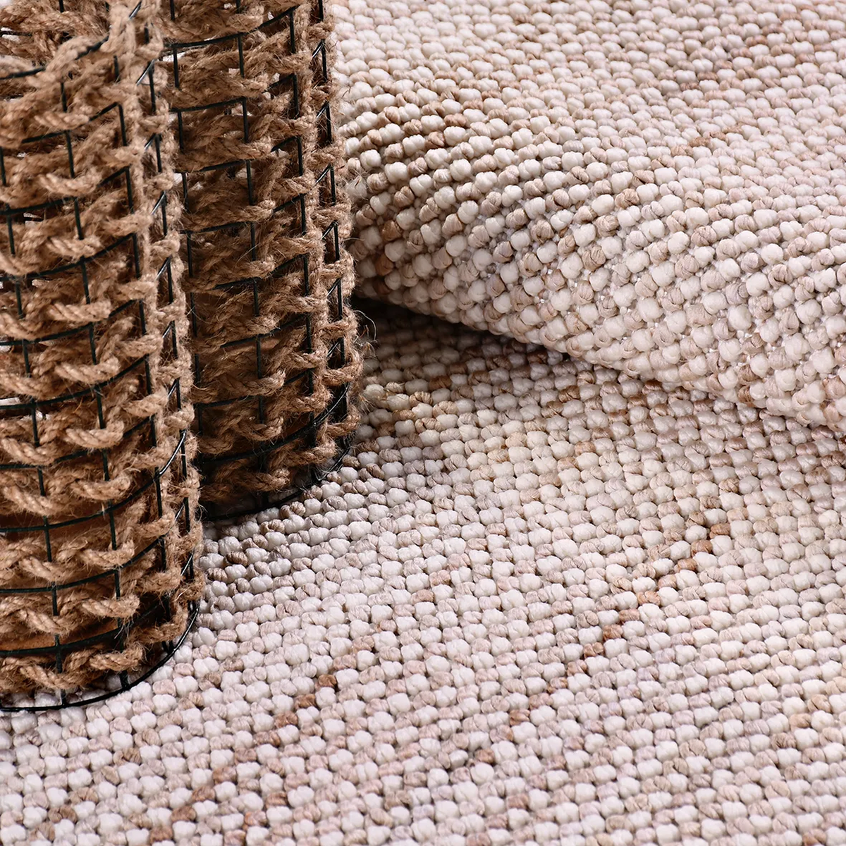 SHARED | Promenade Blush Beige Solid Textured Modern Machine Woven Li photo 3