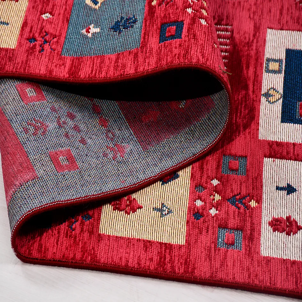 SHARED | Antalya Red Navy Persian Style Traditional Machine Woven Liv photo 3