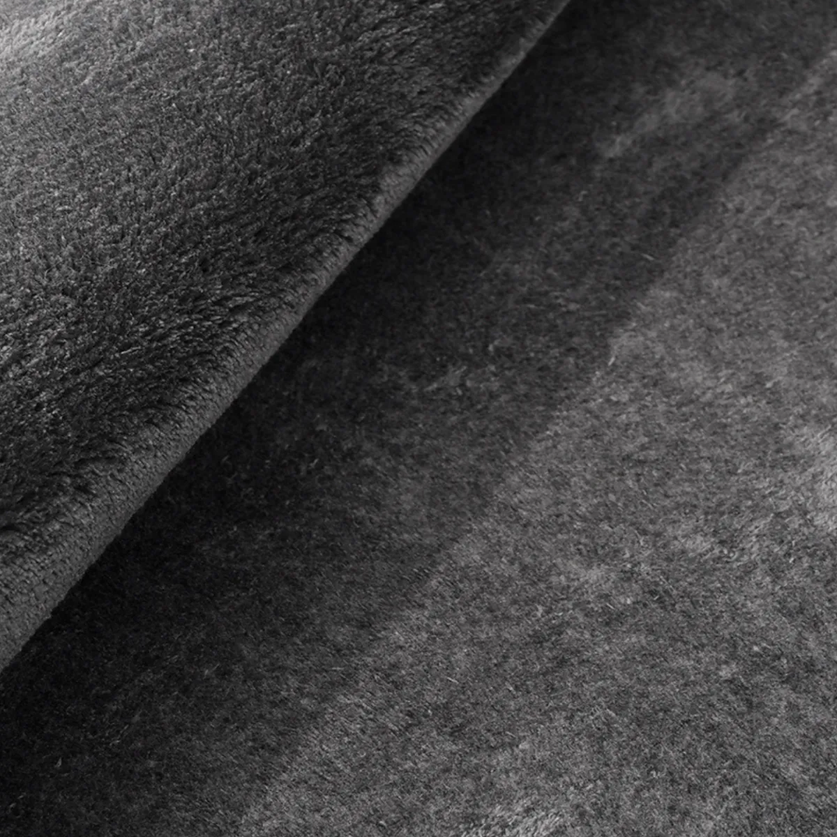 SHARED | Steeple Charcoal Grey Solid Modern Shaggy Machine Woven Livi photo 2