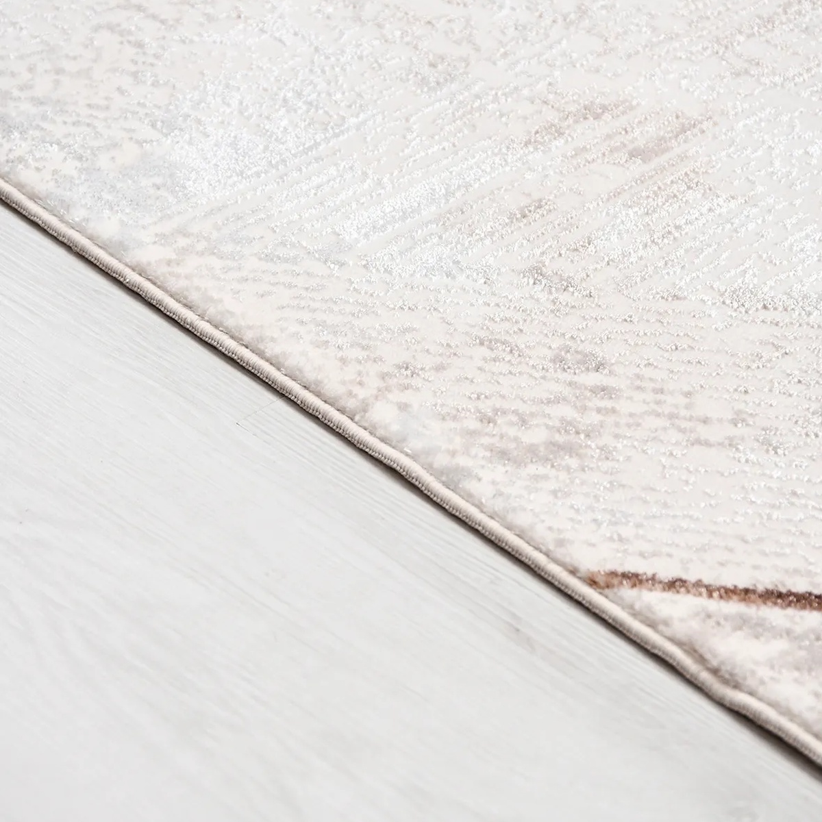 SHARED | Leigh Cream Copper Geometric Diamond Modern Machine Woven Li photo 3