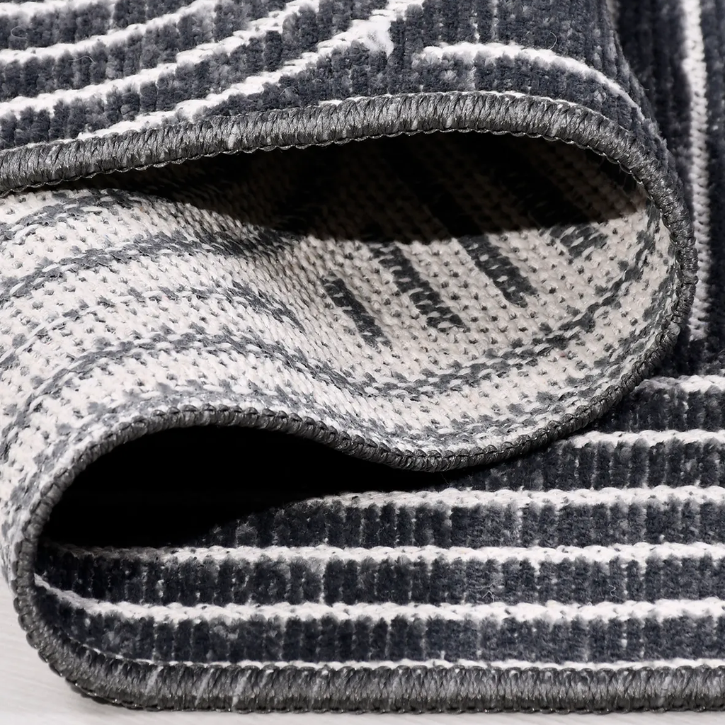 SHARED | Elder Charcoal Grey Ivory Geometric Mid-Century Modern Machi photo 3
