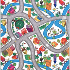 SHARED | Mere Cream Multicolour Abstract Town Map Machine Woven Kids  photo 3