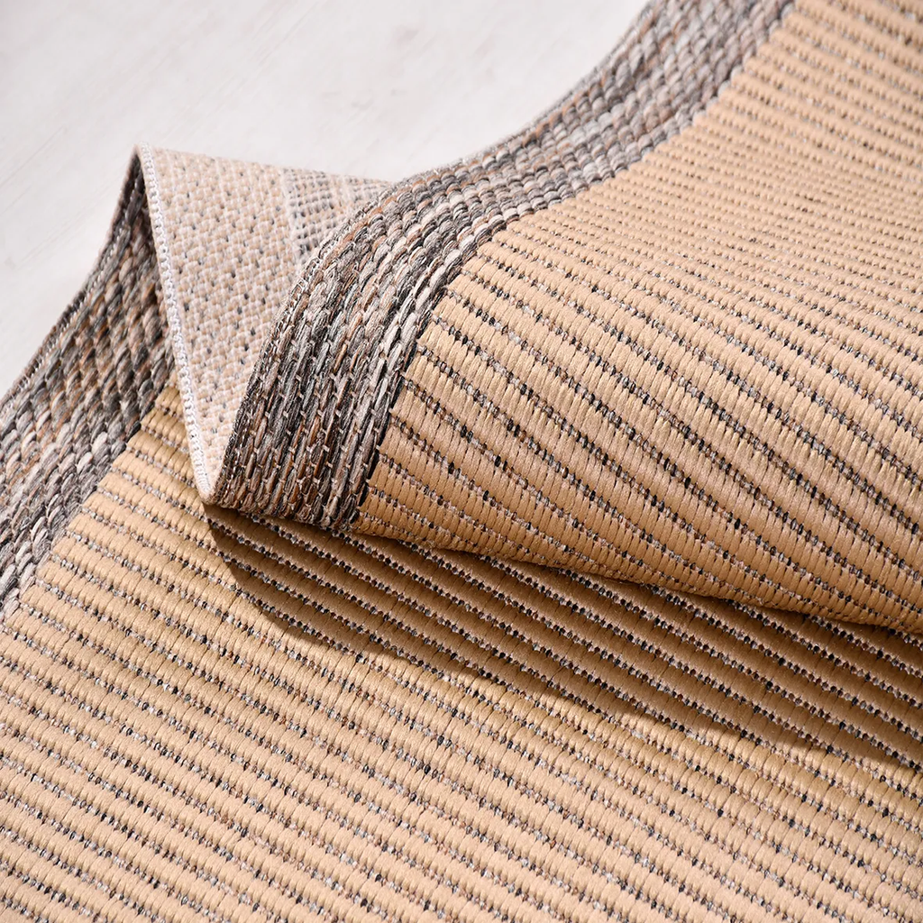 SHARED | Speedwell Beige Brown Striped Modern Machine Woven Living Ro photo 3