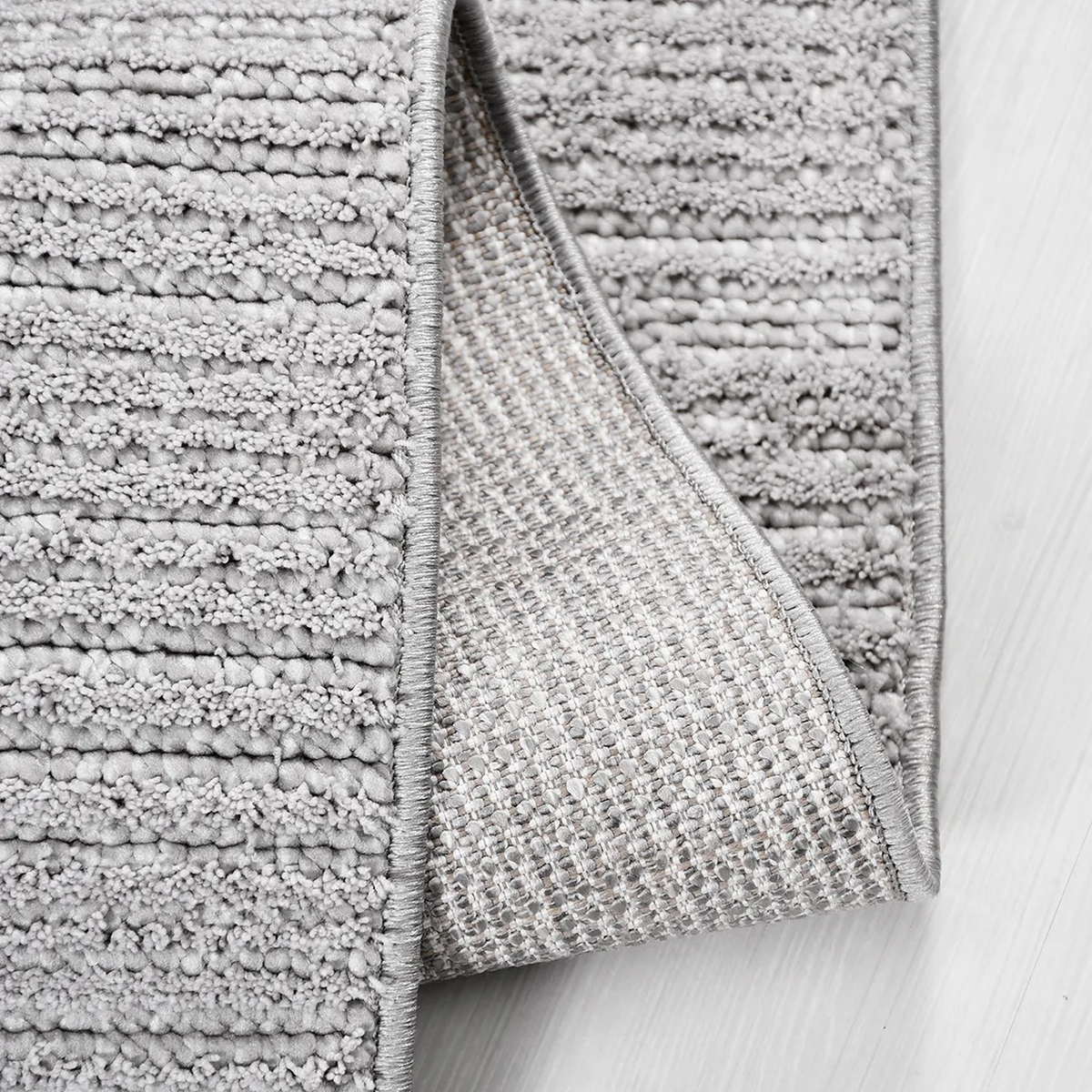 SHARED | Rainfall Light Grey Ivory Solid Modern Machine Woven Living  photo 2