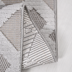SHARED | Minaret Ivory Grey Geometric Flatweave Look Machine Woven Li photo 2