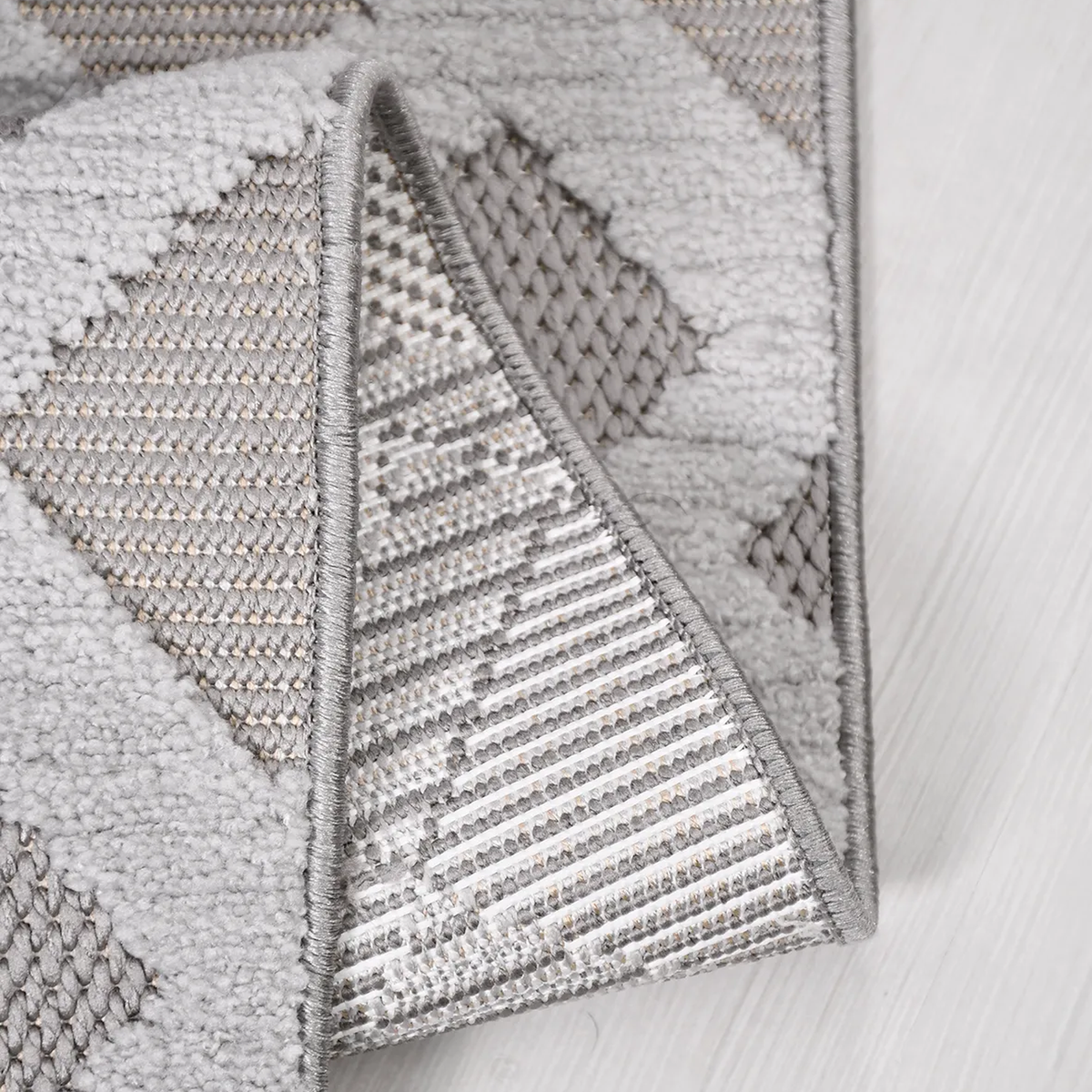 SHARED | Minaret Ivory Grey Geometric Flatweave Look Machine Woven Li photo 2