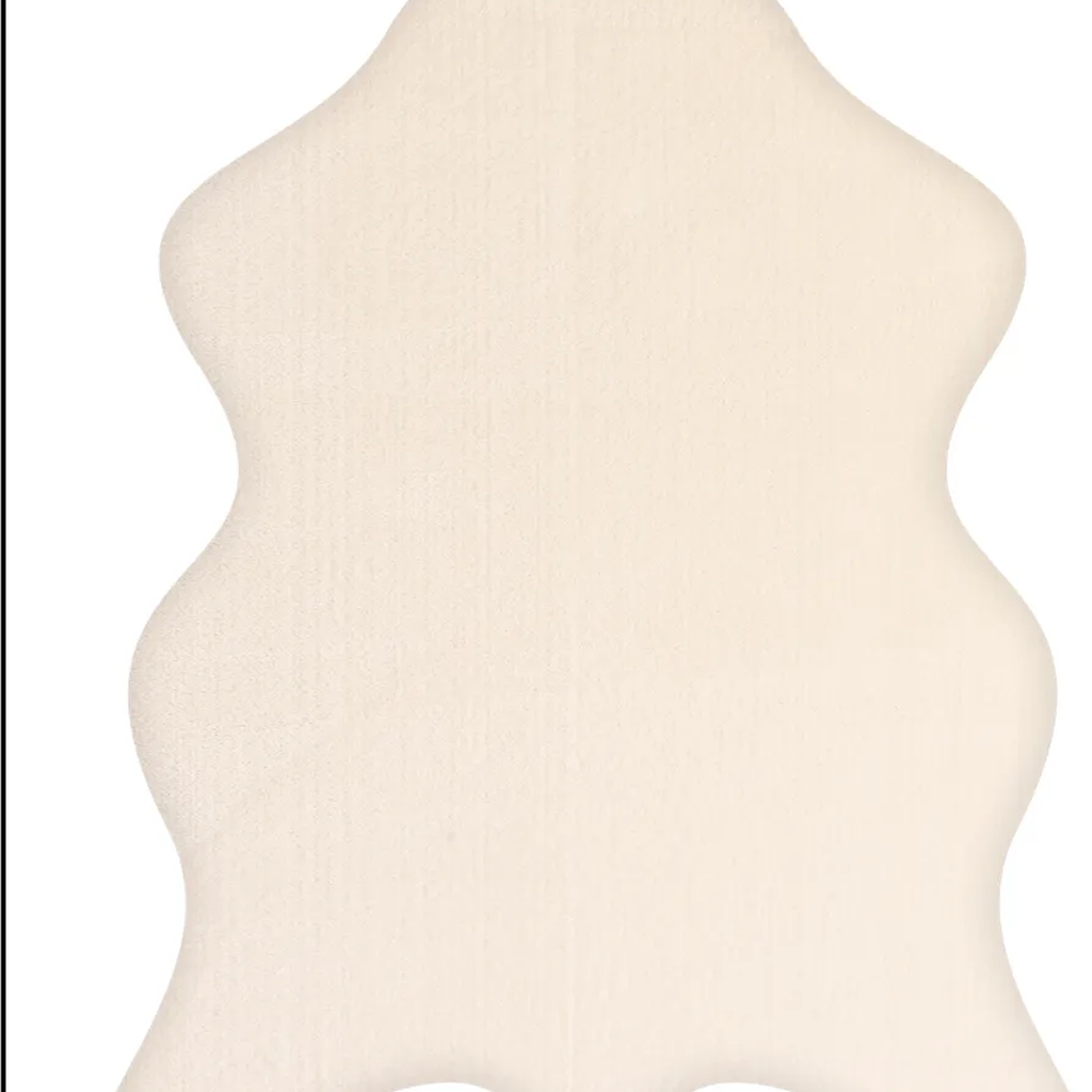 SHARED | Solarium Cream Solid Faux Fur Style Scandinavian Machine Wov photo 2