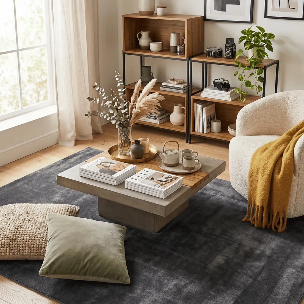 SHARED | Granary Grey Solid Modern Machine Woven Living Room Bedroom  photo 3