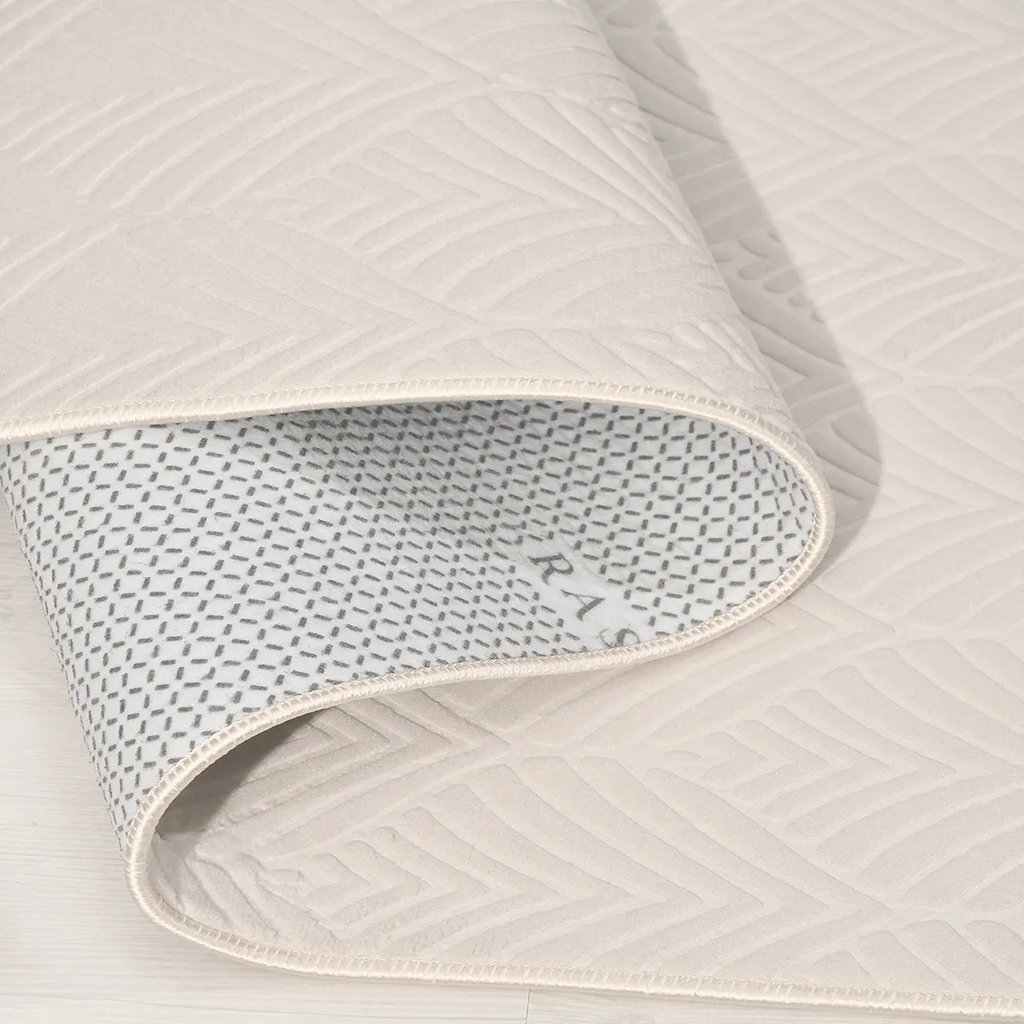 SHARED | Beryl Cream Scandinavian Geometric Textured Machine Woven Li photo 3