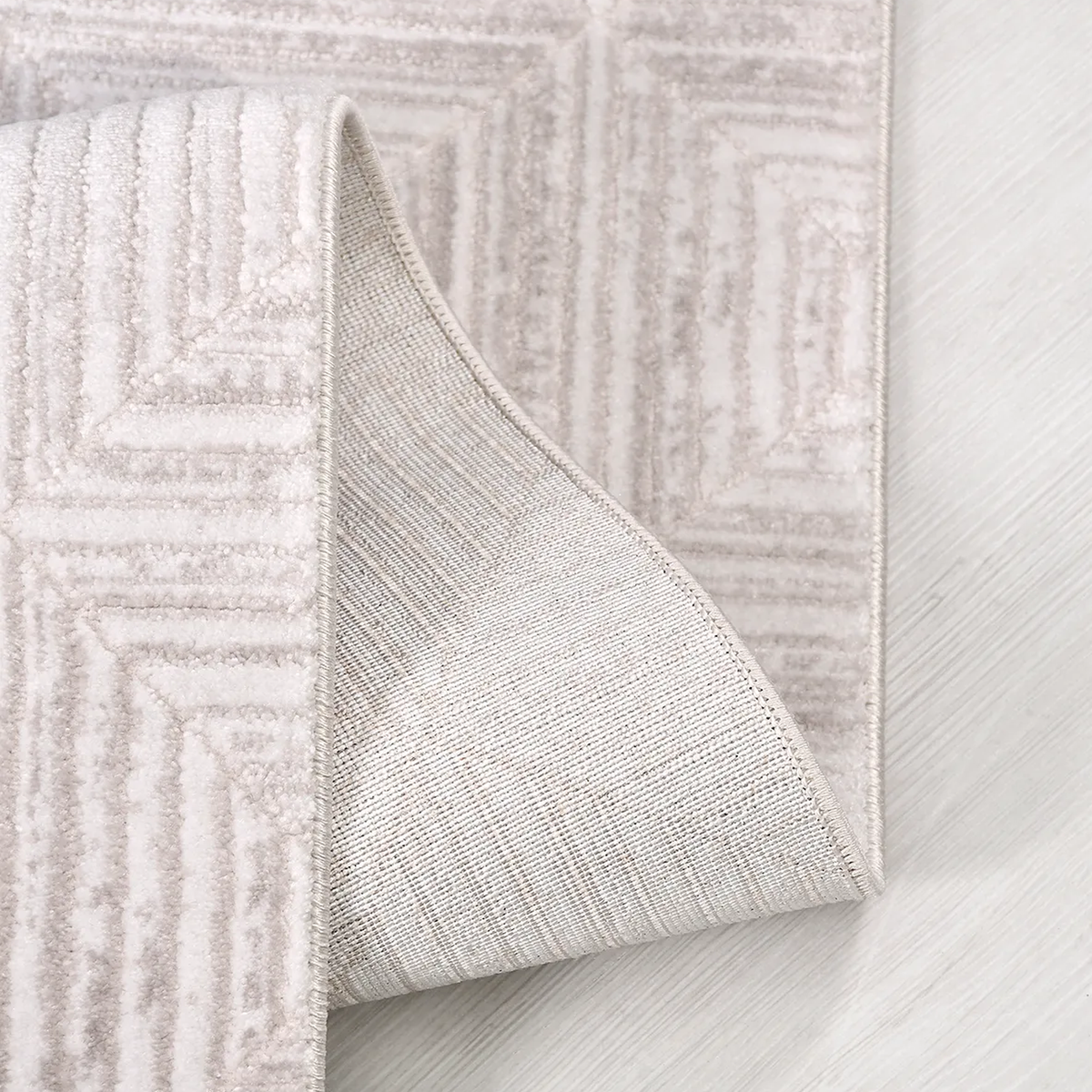 SHARED | Zircon Cream Mid-Century Modern Geometric Machine Woven Livi photo 2