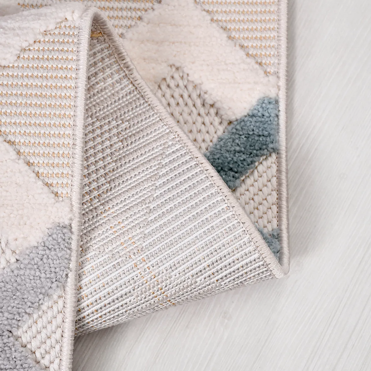 SHARED | Lodge Cream Boho Geometric Diamond Machine Woven Living Room photo 2
