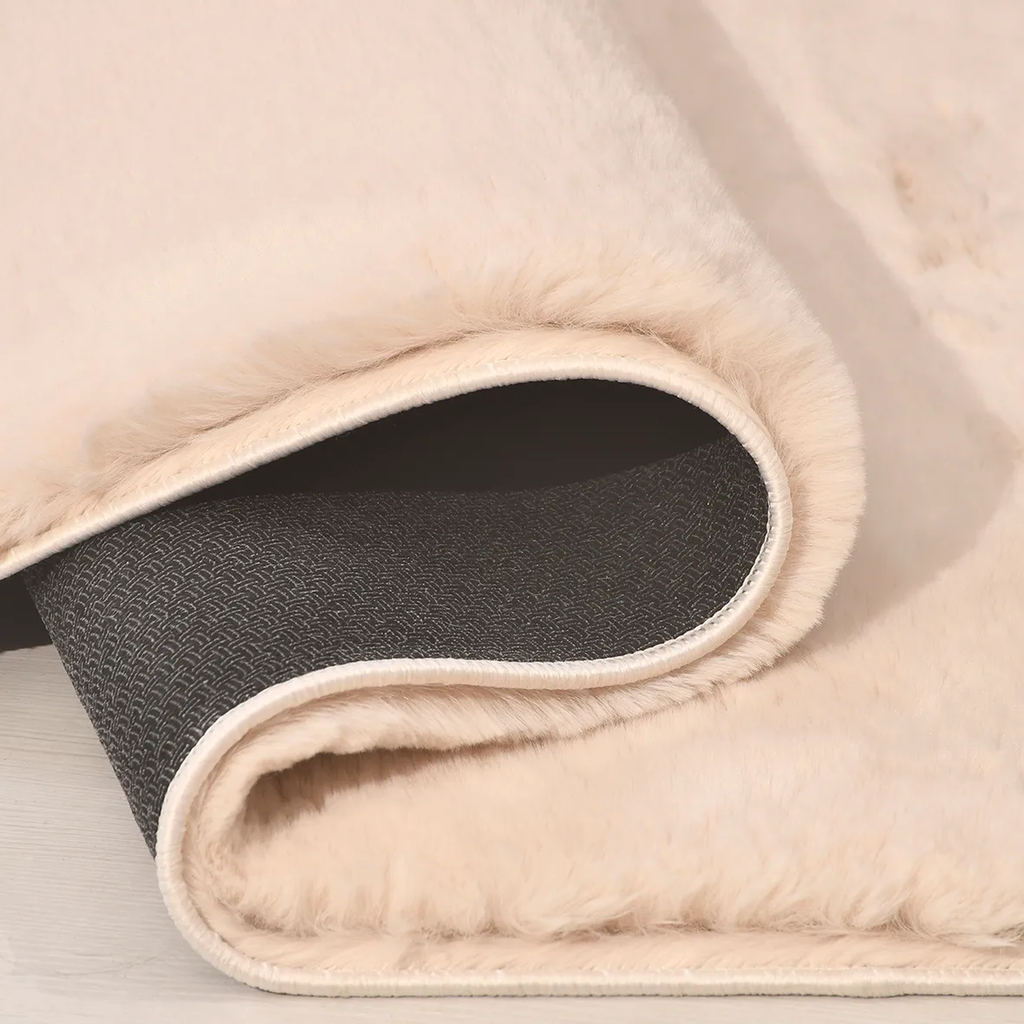 SHARED | Fethiye Blush Pink Solid Shaggy Faux Fur Machine Woven Glam  photo 3