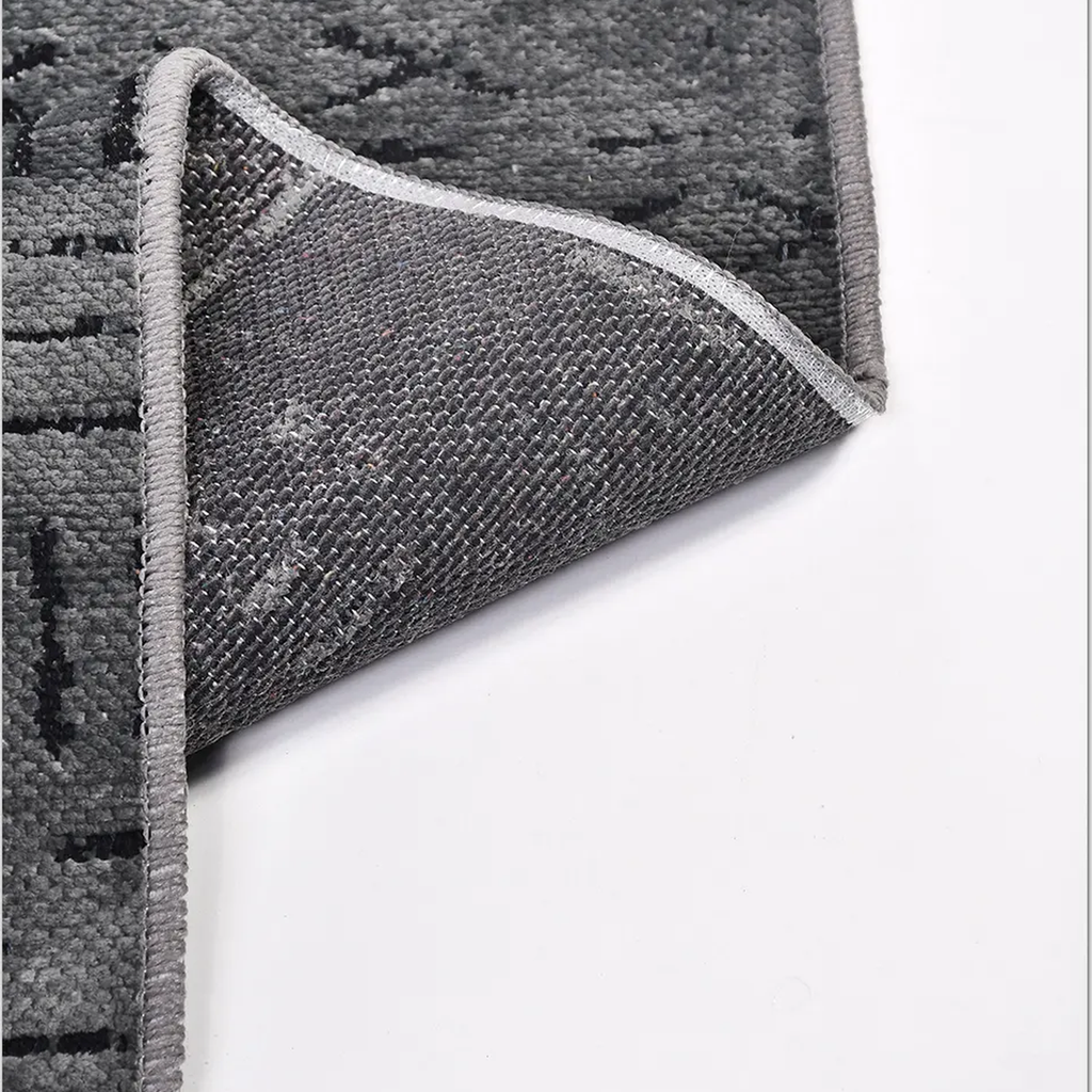 SHARED | Lichen Charcoal Grey Boho Geometric Tribal Print Machine Wov photo 3