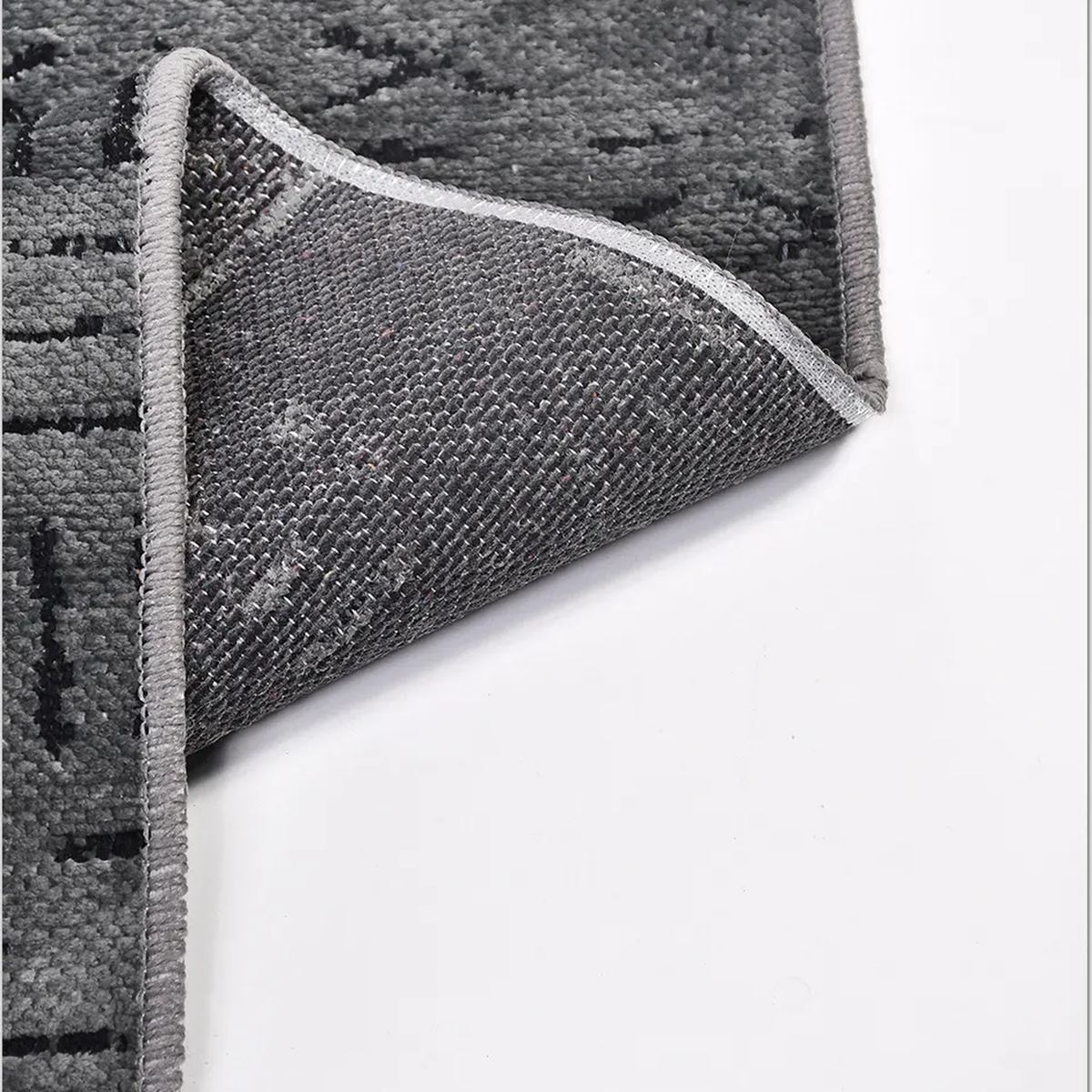 SHARED | Lichen Charcoal Grey Boho Geometric Tribal Print Machine Wov photo 3