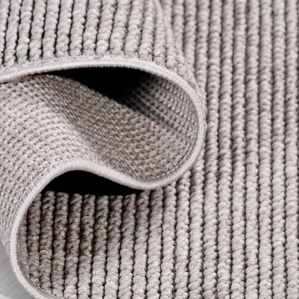 SHARED | Kaolin Grey Ivory Solid Modern Machine Woven Flatweave Livin photo 3