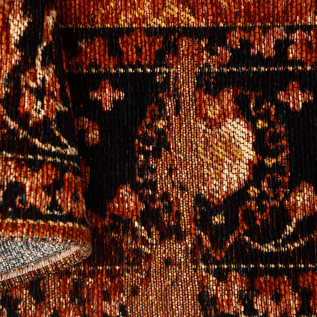 SHARED | Dawnlight Rust Black Persian Style Medallion Distressed Mach photo 3