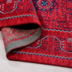 SHARED | Bergama Red Navy Ivory Persian Style Traditional Machine Wov photo 3