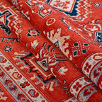 SHARED | Drizzle Red Navy Cream Persian Style Traditional Machine Wov photo 3