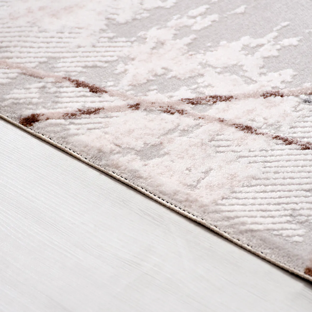 SHARED | Butte Cream Grey Abstract Modern Machine Woven Blush Rust Li photo 3