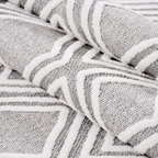 SHARED | Bilberry Modern Geometric Diamond Lattice Grey Ivory Machine photo 3