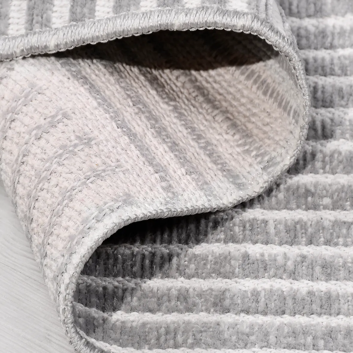 SHARED | Dogrose Grey Ivory Modern Geometric High-Low Machine Woven L photo 3