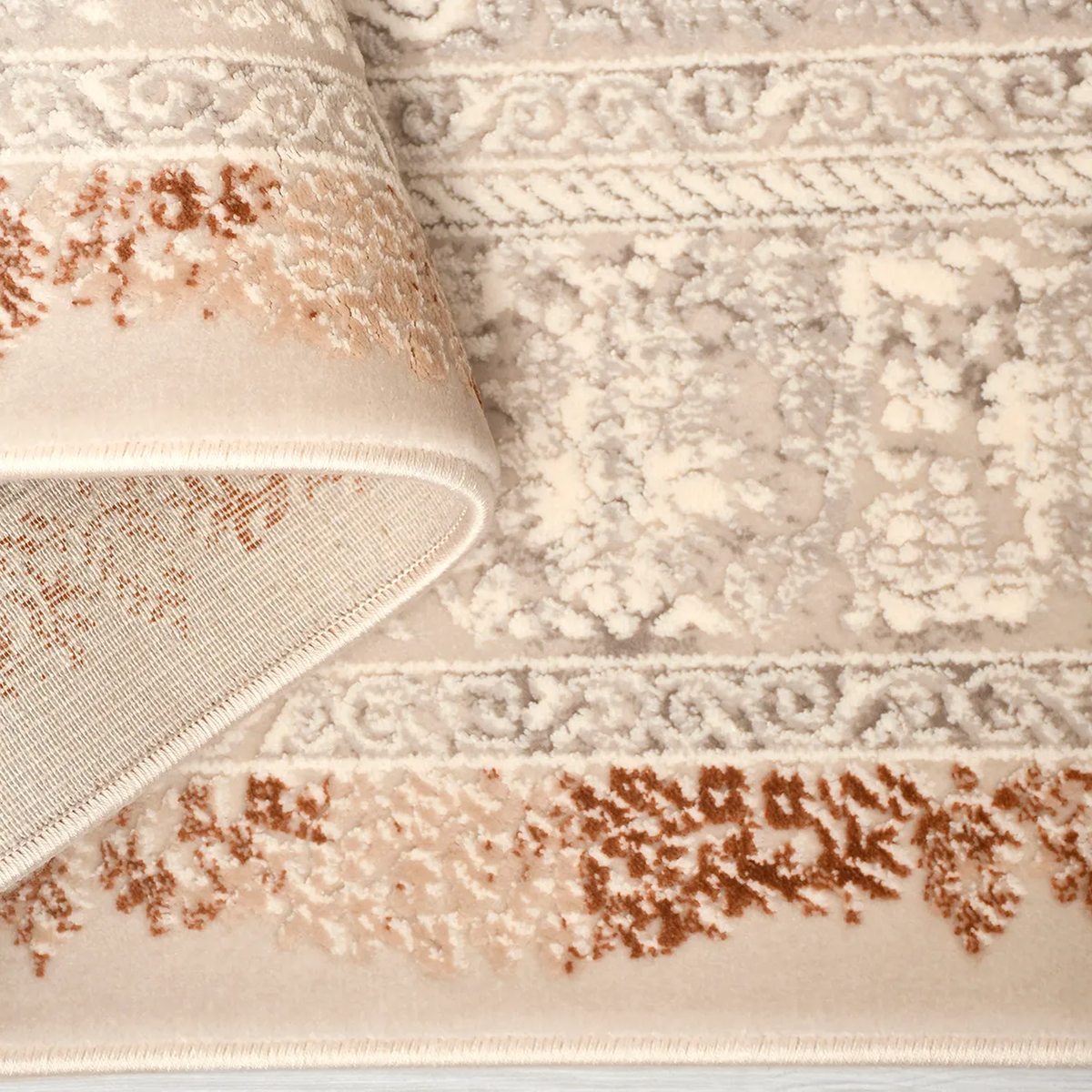 SHARED | Bastion Cream Grey Traditional Damask Machine Woven Living R photo 3