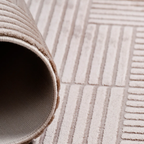 SHARED | Broom Blush Beige Modern Geometric High-Low Machine Woven Li photo 3
