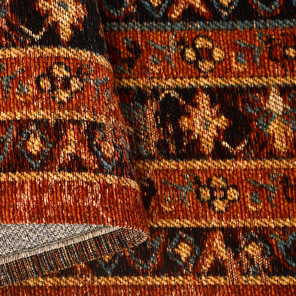 SHARED | Crescent Rust Persian Style Traditional Machine Woven Living photo 3